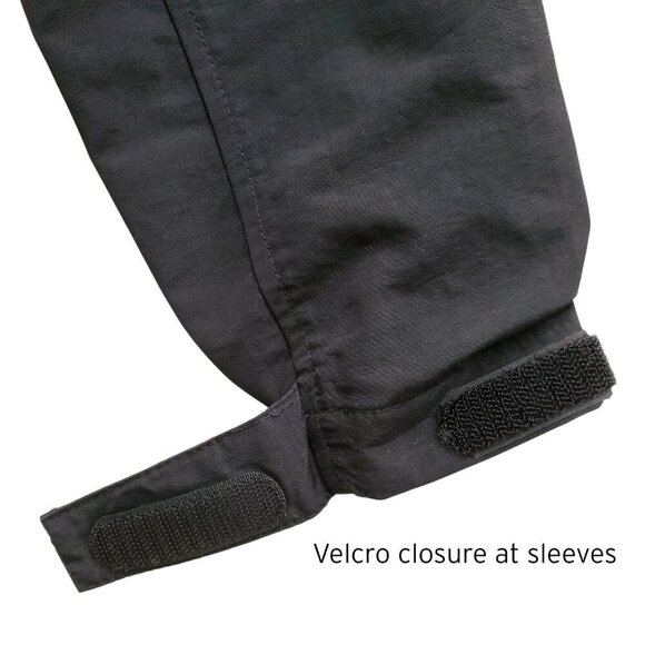 Lands End Boys Girls Half Zip Rain Jacket PouchZip Pocket Outerwear Black Sz 6-8 - Picture 8 of 16